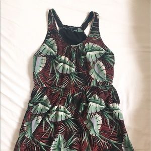 Madewell racer back palm print dress